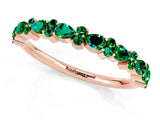 Rose gold Pear & Round Emerald Wedding Band_7