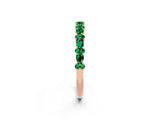 Rose gold Pear & Round Emerald Wedding Band_8