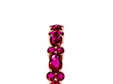 Rose gold Pear & Round Garnet Wedding Band_11