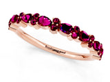 Rose gold Pear & Round Garnet Wedding Band_7