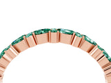 Rose gold Pear & Round Green Sapphire Wedding Band_10