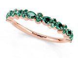 Rose gold Pear & Round Green Sapphire Wedding Band_7