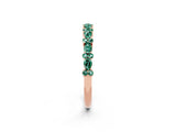 Rose gold Pear & Round Green Sapphire Wedding Band_8