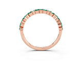 Rose gold Pear & Round Green Sapphire Wedding Band_9