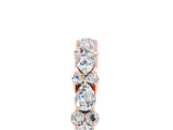 Rose gold Pear & Round Moissanite Wedding Band_11