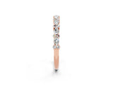 Rose gold Pear & Round Moissanite Wedding Band_8