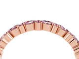 Rose gold Pear & Round Morganite Wedding Band_10