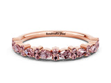Rose gold Pear & Round Morganite Wedding Band_6