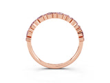 Rose gold Pear & Round Morganite Wedding Band_9