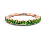 Rose gold Pear & Round Peridot Wedding Band_6