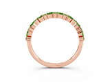 Rose gold Pear & Round Peridot Wedding Band_9