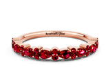 Rose gold Pear & Round Ruby Wedding Band_6
