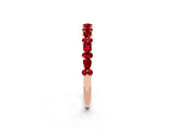 Rose gold Pear & Round Ruby Wedding Band_8
