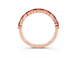Rose gold Pear & Round Ruby Wedding Band_9