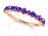 Rose gold Pear & Round Tanzanite Wedding Band_7