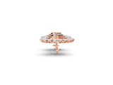 Rose gold Pear Blue Sapphire Halo Stud Earrings with Round Diamond Cluster Center_1