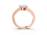 Rose gold Pear Brilliant Channel-Set Diamond Ring with Bezel Prong Setting_17