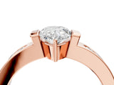 Rose gold Pear Brilliant Channel-Set Diamond Ring with Bezel Prong Setting_18