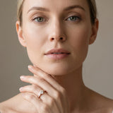 Rose gold Pear Brilliant Channel-Set Diamond Ring with Bezel Prong Setting_7