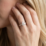 Rose gold Pear Brilliant Channel-Set Diamond Ring with Bezel Prong Setting_8