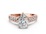 Rose gold Pear Brilliant Channel-Set Solitaire Ring with Four-Prong Setting_20