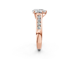 Rose gold Pear Brilliant Channel-Set Solitaire Ring with Four-Prong Setting_22