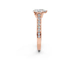 Rose gold Pear Brilliant Cut Diamond Engagement Ring with Pavé Band and Four-Prong Setting_60