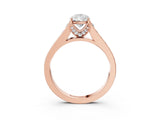 Rose gold Pear Brilliant Cut Diamond Engagement Ring with Pavé Band and Four-Prong Setting_61