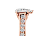 Rose gold Pear Brilliant Cut Diamond Engagement Ring with Pavé Band and Four-Prong Setting_63