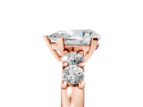 Rose gold Pear Brilliant Cut Diamond Five-Stone Prong Set Engagement Ring with Channel Band_28