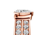 Rose gold Pear Brilliant Diamond Channel Set Wide Band Ring with Bezel Setting_59