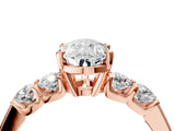 Rose gold Pear Brilliant Diamond Five-Stone Engagement Ring with Prong Setting on a Classic Band_19