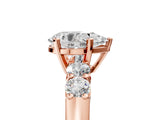Rose gold Pear Brilliant Diamond Five-Stone Engagement Ring with Prong Setting on a Classic Band_20