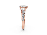 Rose gold Pear Brilliant Diamond Pavé Band with Six-Prong Setting_5