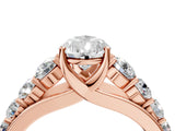 Rose gold Pear Brilliant Diamond Pavé Band with Six-Prong Setting_7