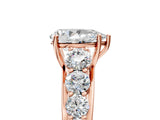 Rose gold Pear Brilliant Diamond Pavé Band with Six-Prong Setting_8