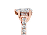 Rose gold Pear Brilliant Diamond Solitaire with Pavé Band and Four-Prong Setting 5