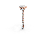 Rose gold Pear Brilliant Pavé Band Solitaire with Four-Prong Setting_30
