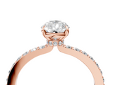 Rose gold Pear Brilliant Pavé Band Solitaire with Four-Prong Setting_32