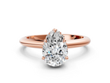 Rose gold Pear Brilliant Solitaire Engagement Ring with Six-Prong Setting and Classic Band_20