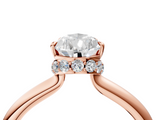 Rose gold Pear Brilliant Solitaire Engagement Ring with Six-Prong Setting and Classic Band_24