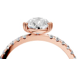 Rose gold Pear Brilliant Solitaire with Pavé Band and Claw Prong Setting_11