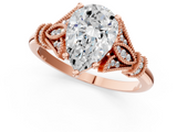 Rose gold Pear Brilliant Solitaire with Pave Band and Four-Prong Setting_18