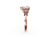 Rose gold Pear Brilliant Solitaire with Pave Band and Four-Prong Setting_19