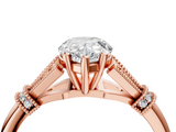 Rose gold Pear Brilliant Solitaire with Pave Band and Four-Prong Setting_21