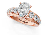 Rose gold Pear Brilliant Solitaire with Side Stones on a Pave Band and Four-Prong Setting_25