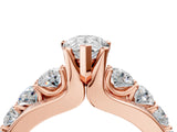 Rose gold Pear Brilliant Solitaire with Side Stones on a Pave Band and Four-Prong Setting_28