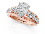 Rose gold Pear Brilliant Solitaire with Side Stones on a Pave Band and Four-Prong Setting_62