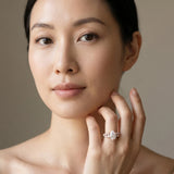 Rose gold Pear Cluster Diamond Engagement Ring with Pavé Band and Four-Prong Setting_14