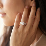Rose gold Pear Cluster Diamond Engagement Ring with Pavé Band and Four-Prong Setting_15
